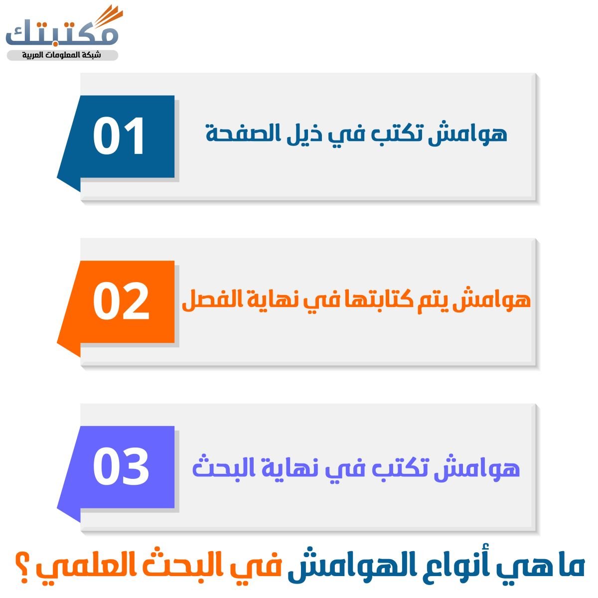 ما هي أنواع الهوامش في البحث العلمي ؟